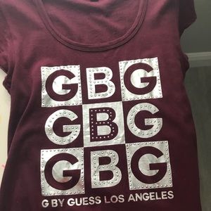 Maroon guess shirt